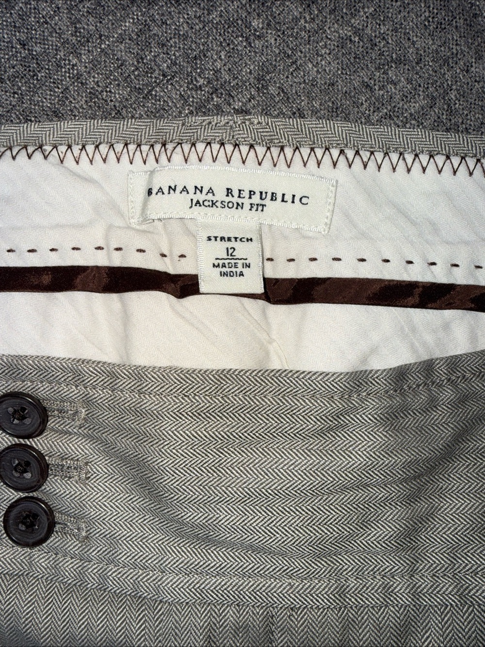 Banana Republic Jackson Fit Beige Trouser Leg /Wide Leg Pants Women's 12 - Picture 3 of 8